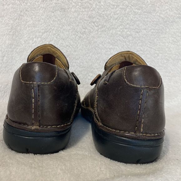 Clarks Unstructured Un.Loop Brown Leather Slip-On Loafer Shoes Womens Size 7M - Picture 3 of 6